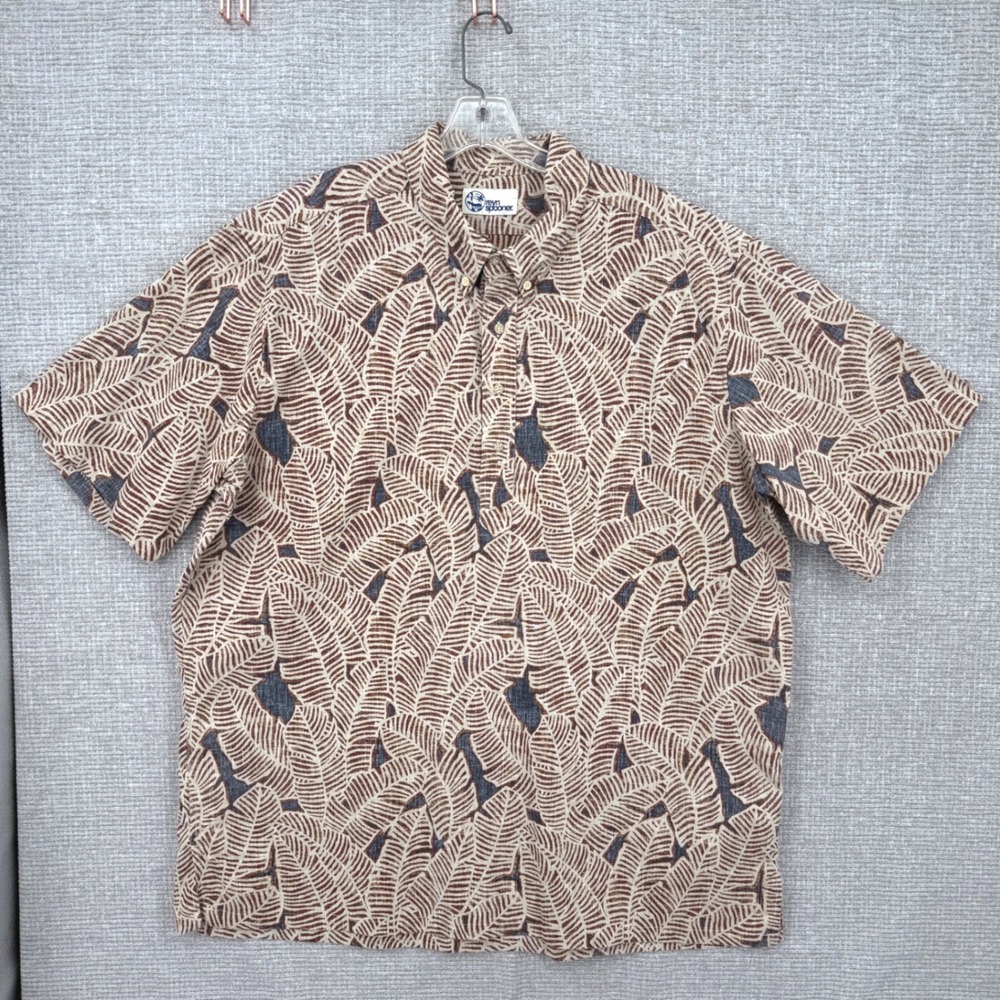 Reyn Spooner Sz 3XL Hawaiian Bird Banana Popover Tan‎ Paradise Tropical - Picture 2 of 15